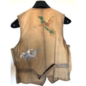 Polo Ralph Lauren Vest - in tan oiled cotton Large